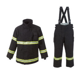 Black Flame Resistant Suit With 3m Reflective Stripe Aramid Thread Thread