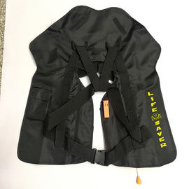 Polyester Material Inflatable Life Vest Black Color -30 - 65℃ 0 . 8Kg