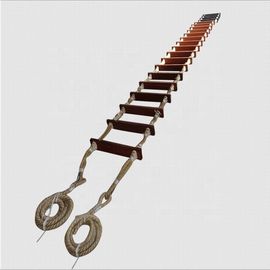 Durable Fire Escape Rope Ladder , Wooden Material Fire Safety Rope Ladder
