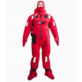 Red Color Neoprene Survival Suit , Insulated Immersion Suit With Light